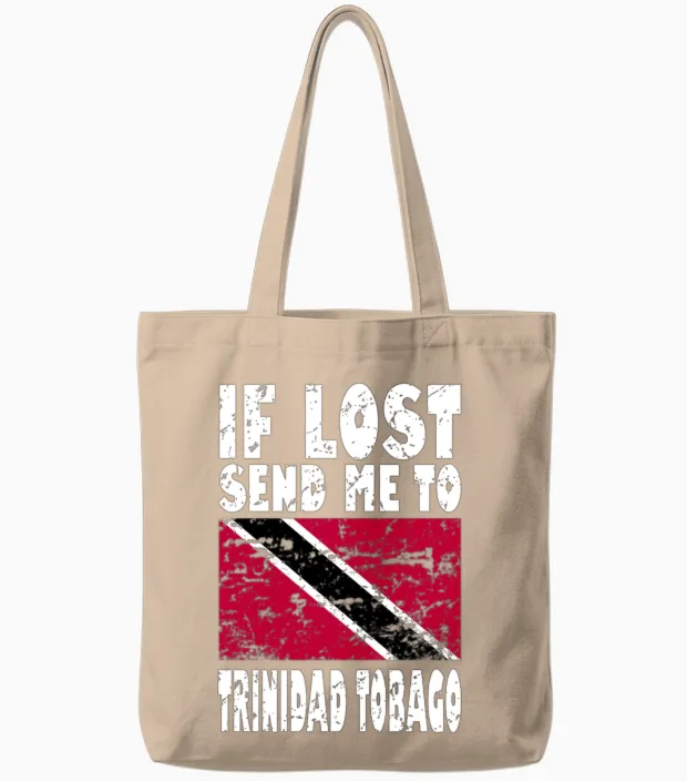 Trinidad Tobago Flag Saying Tote Bags in Natural