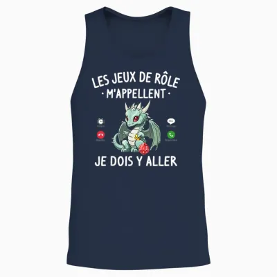 Outfit Role Game Man Rpg Role Playing Role Play Dragon Fan Unisex Tank Top - Navy
