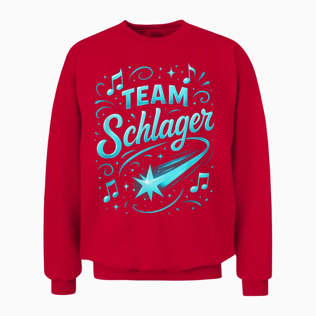 Team Schlager Party Music Apres Ski Unisex Sweatshirt in Red