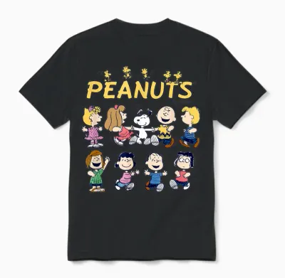 Peanuts - Friends Group Unisex T-Shirt - Black