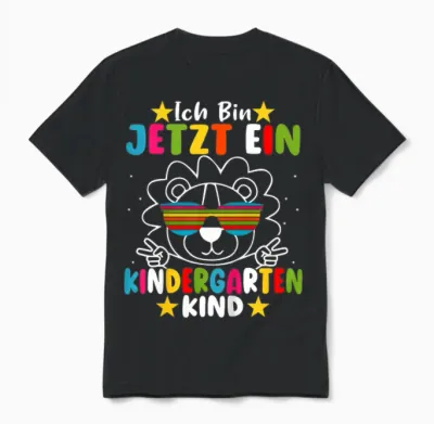 Kinder Ich Bin Jetzt Ein Kindergartenkind Kita Abgänger 2026 Löwe Unisex T-Shirt - Black