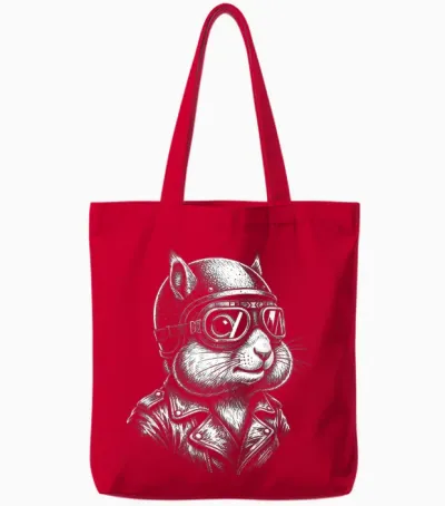 Animal Retro Biker écureuil Moto Rider Tote Bags - Red