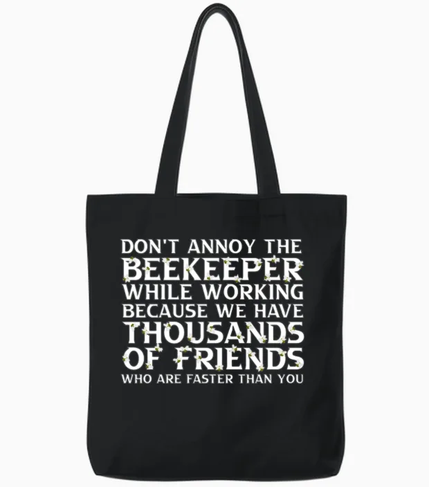 Beekeeper Funny Beekeeping Tote Bags in Black