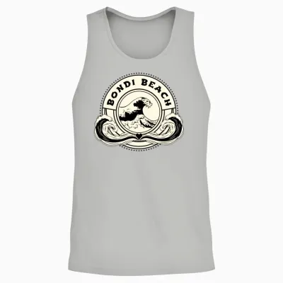 Bondi Beach Australia Japanese Style Unisex Tank Top - Ash