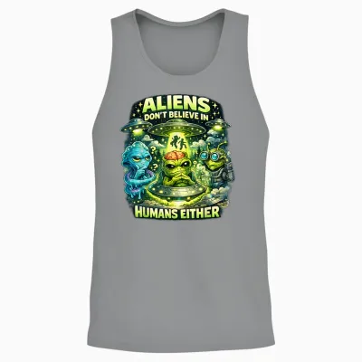 Funny Aliens Space Ufo Soucoupes Volantes Uap Unisex Tank Top - Sport Grey