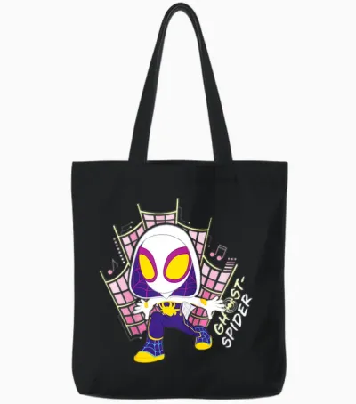 Kids Marvel Spidey and His Amazing Friends Web-Spinners Gwen Tote Bags - Black