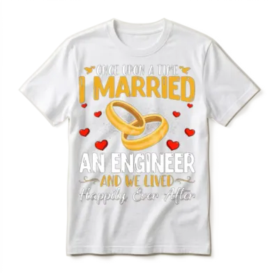 Funny Engineering Husband and Wife- Funny Engineer Unisex T-Shirt - White