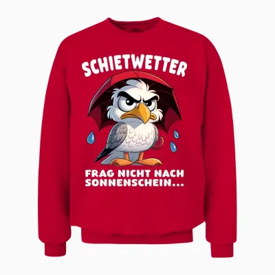 Möwe Norden Meer Strand Küste Lustig Spruch Schietwetter Langarmshirt Unisex Sweatshirt - Red