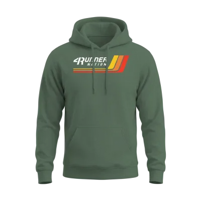 4runner Nation Vintage Racing Stripes Christmas Pr Unisex Hoodie - Military Green