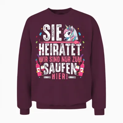 Hen Party T-Shirt Women Jga Shirt Hen Night T-Shirt, Black Unisex Sweatshirt - Maroon