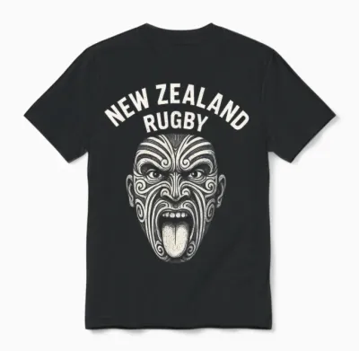 New Zealand Rugby Maori Haka Unisex T-Shirt - Black