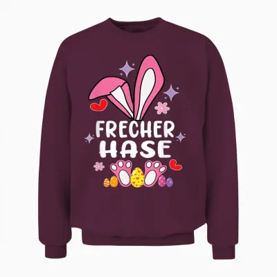 Frecher Hase Osterhase Partnerlook Outfit Geschenk Ostern Unisex Sweatshirt - Maroon