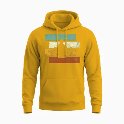 Meditation Retro Unisex Hoodie - Gold