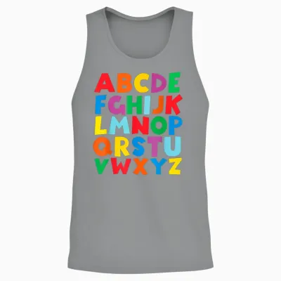 Bunte Großbuchstaben Lernen Abc Jungen Mädchen Kinder Unisex Tank Top - Sport Grey