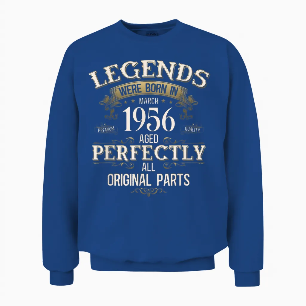 70 Ans Anniversaire Homme Cadeau Mars 1956 Vintage Unisex Sweatshirt in Royal