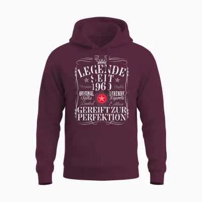 66. Geburtstag Mann Frau 66 Jahre 1960 Deko Lustig Geschenk Unisex Hoodie - Maroon