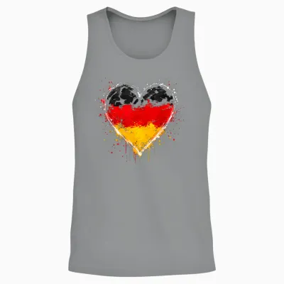 Deutschland Flagge Herz Unisex Tank Top - Sport Grey
