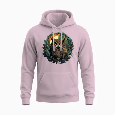 Owl Unisex Hoodie - Light Pink