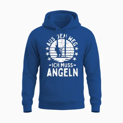 Angler Fisherman Saying Funny Men Boys Fishing T-Shirt, Green Unisex Hoodie - Royal