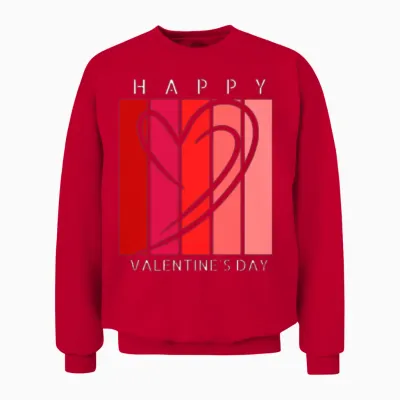 Happy Valentine's Day Retro Unisex Sweatshirt - Red