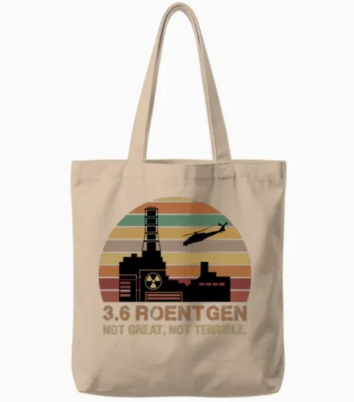 Roentgen 3.6 Not Great Not Terrible Meme Tote Bags in Natural