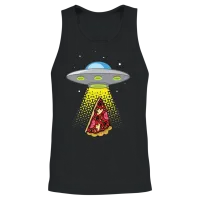 Ufo Pizza Abduction Unisex Tank Top - Black – 2