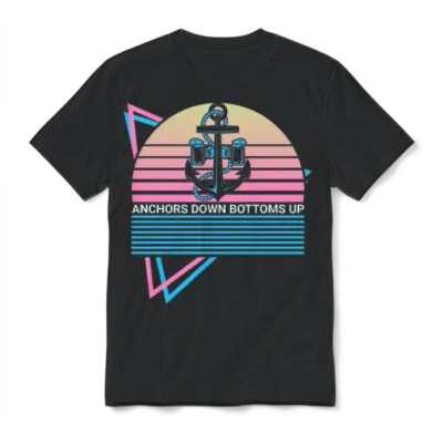 Funny Boating Retro Unisex T-Shirt - Black