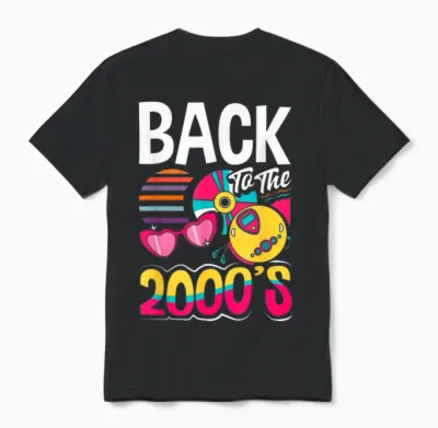 Back to the 2000s Vintage Two Thousand Retro 00s Unisex T-Shirt - Black