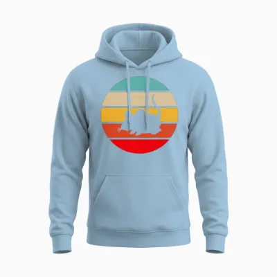 Mouse Retro Unisex Hoodie - Light Blue