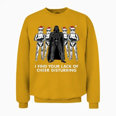 Star Wars Vader Trooper Lack Cheer Christmas Graphic Unisex Sweatshirt - Gold