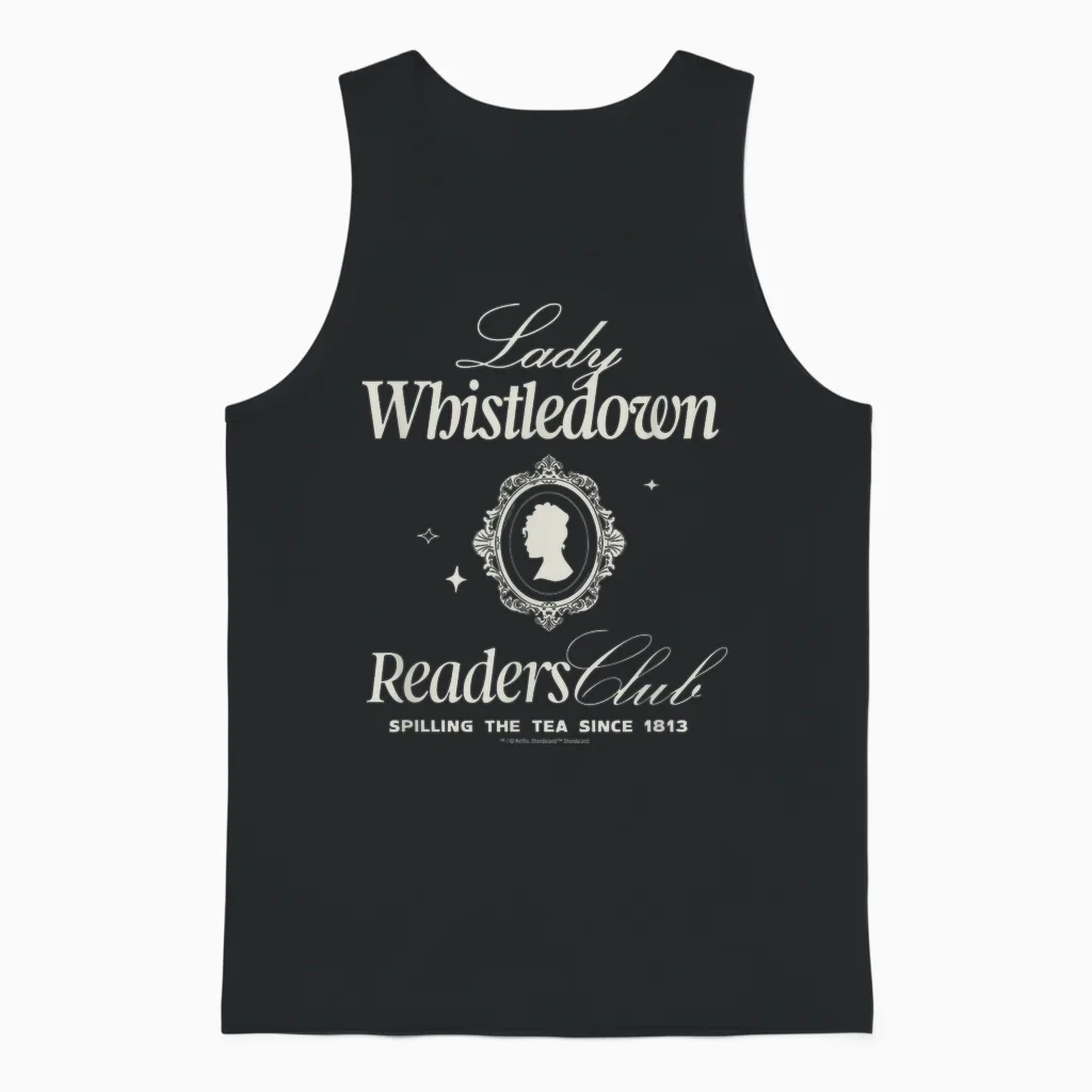 Bridgerton Lady Whistledown Readers Club Officially Licensed Unisex Tank Top in Black
