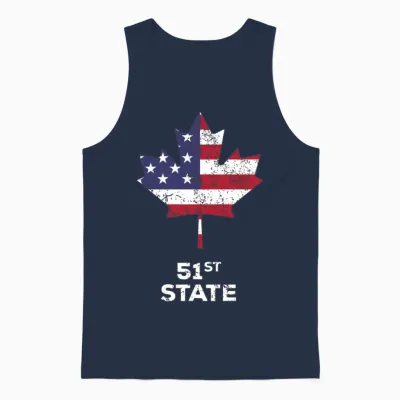 Canada 51st State United States Funny Trump Quote Unisex Tank Top - Navy