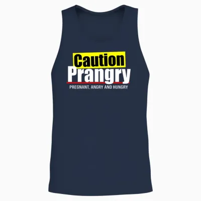 Prangry Funny Quote Unisex Tank Top - Navy