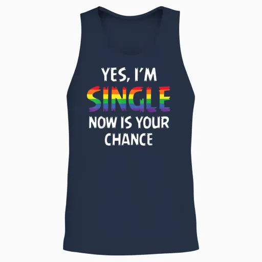 Single Pride Rainbow Queer Lesben Gay Csd Party Lgbtq Unisex Tank Top - Navy