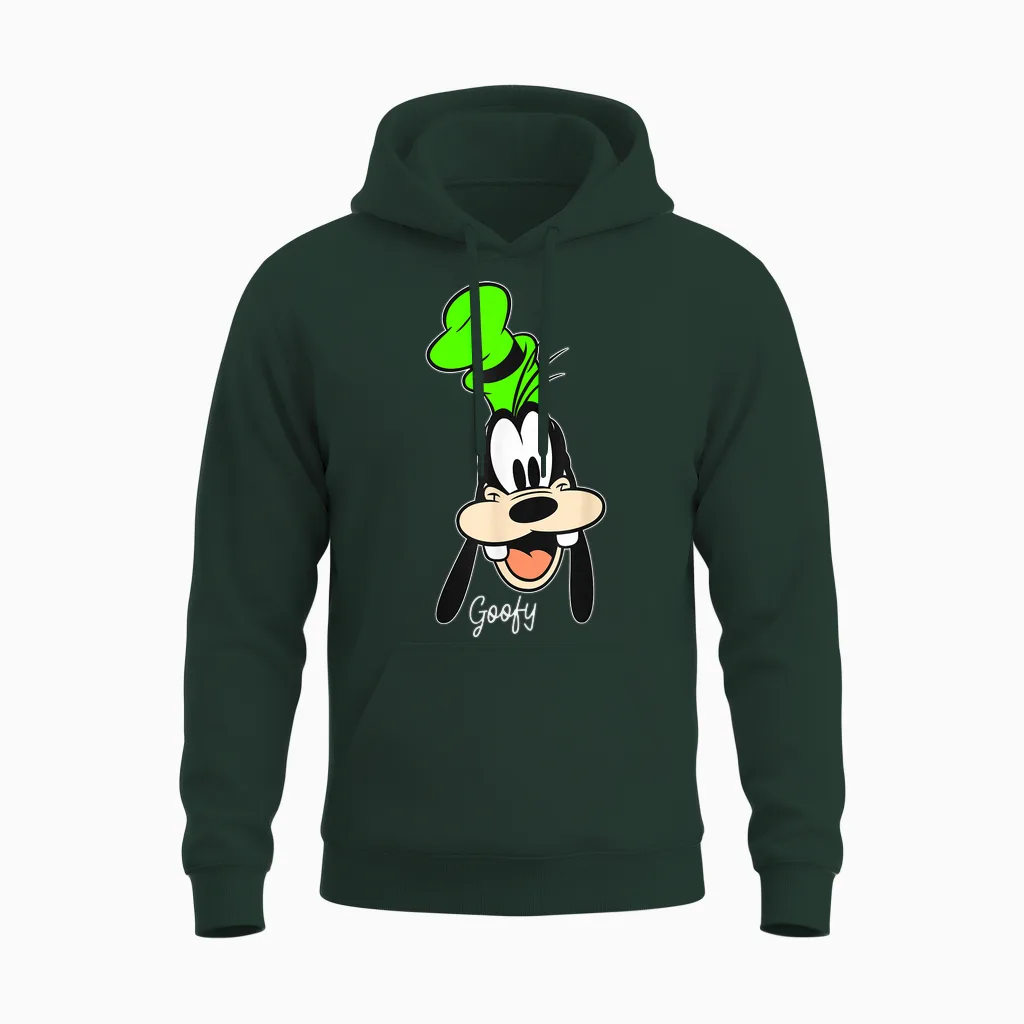 Disney Mickey and Friends Goofy Big Face Vintage Portrait Unisex Hoodie in Forest