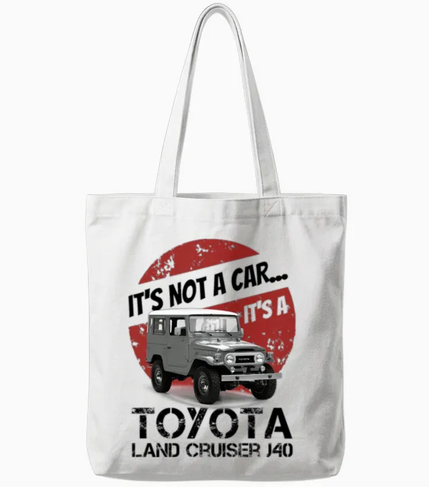 Toyota Land Cruiser J40 It's Not a Car.. Off-Road Tote Bags in White