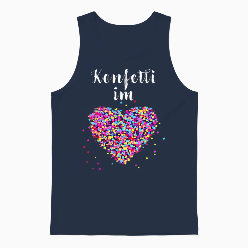 Confetti in Heart Fancy Dress Carnival Confetti Costume Outfit Unisex Tank Top in Navy