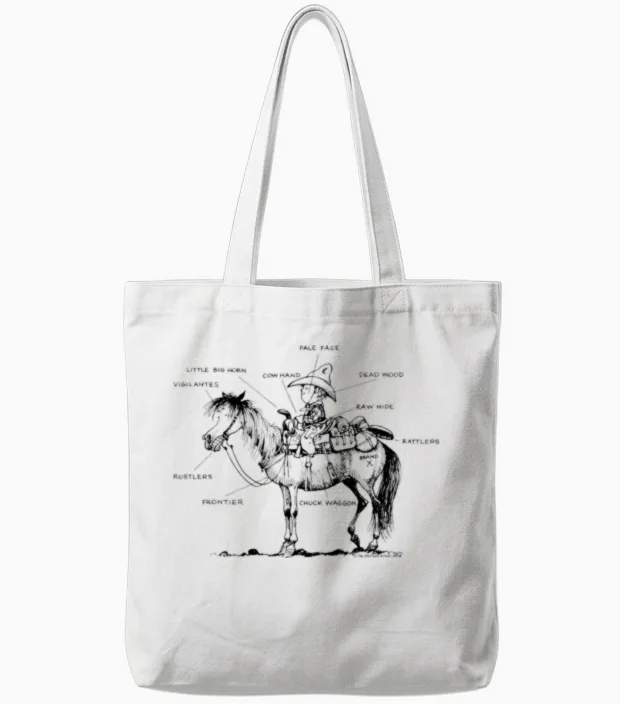 Thelwell Learning Western Riding Tote Bags in White