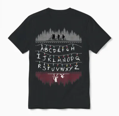 Netflix Stranger Things Alphabet Lights Unisex T-Shirt - Black