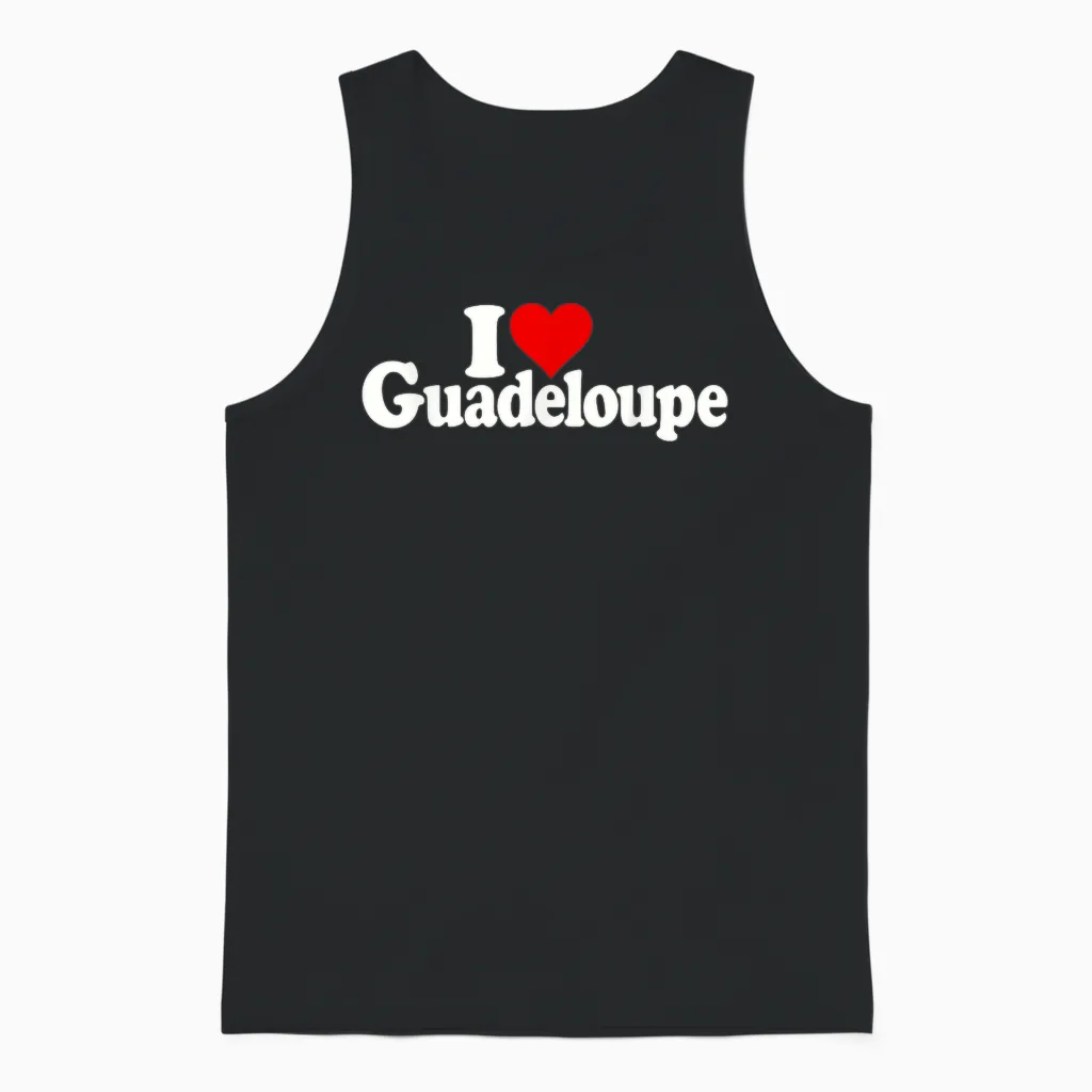 J'adore Heart Guadeloupe Unisex Tank Top in Black