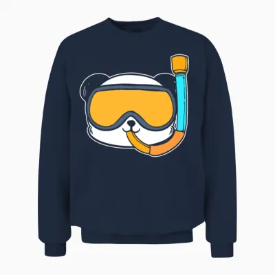 Panda Snorkel Diver Gift Unisex Sweatshirt - Navy