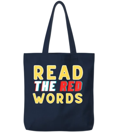 Read the Red Words Tote Bags - Navy