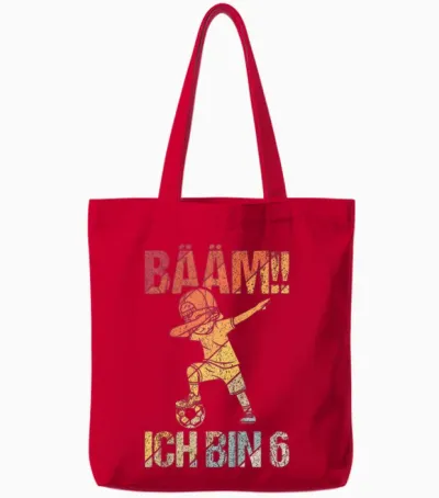 Bääm Ich Bin 6 Dabbing Geburtstagsshirt 6 Jahre Jungs Tote Bags - Red