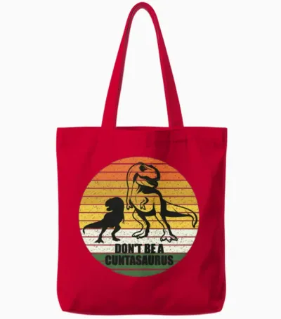 Funny Dinosaur Lover Tote Bags - Red