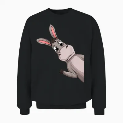 Esel Kinder Jungen Mädchen Unisex Sweatshirt - Black