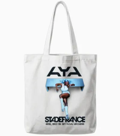 Aya Nakamura Merch Officiel Tournée Stade De France 2026 Tote Bags - White