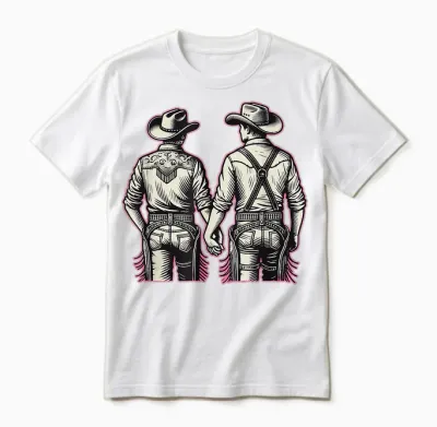 Gay Cowboy Western Lgbtqia Rodeo Hände Halten Unisex T-Shirt - White