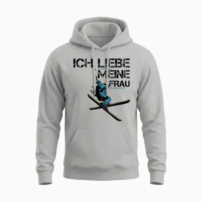 Ich Liebe Es Wenn Mich Meine Frau Ski Fahren Lässt Skifahrer Unisex Hoodie - Ash