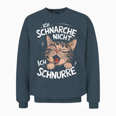 T-Shirt with German Text "ich Schnarche Nicht Ich Schnurre Katzen" [german, Black Unisex Sweatshirt - Dark Heather