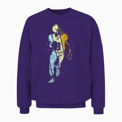 Rugby Retro Unisex Sweatshirt - Purple